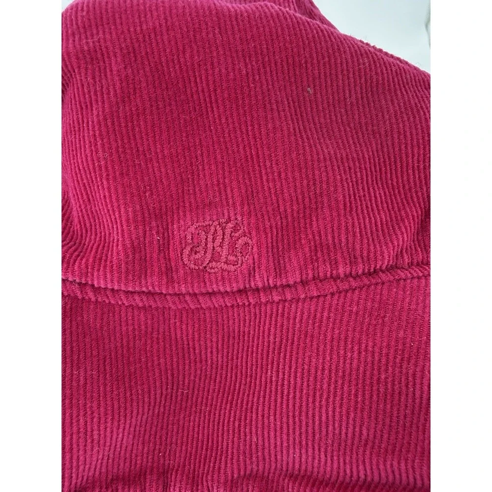 Ralph Lauren Pink Frill-Trim Hat Corduroy-Bow‎ Detail-RL Initials-Floral Lining